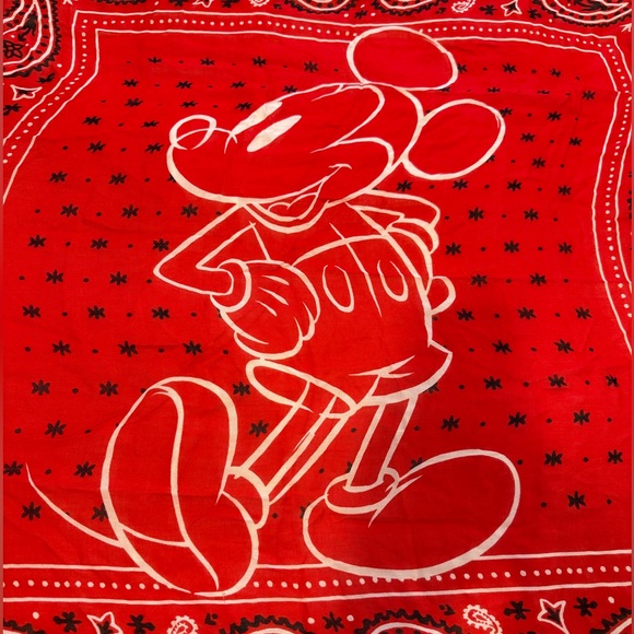 Mickey Mouse Coach Scarf Disney 45 inch square red bandana print - Picture 3 of 3